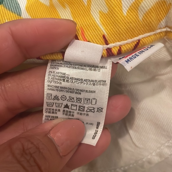 American Apparel Sunflower Print Denim Shorts - Picture 12 of 13